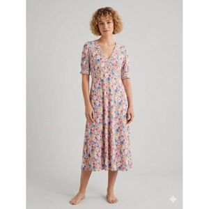 boden voop cotton tiered dress Boden | Dresses | Boden Voop Cotton Tiered Midi Dress Navy Kaleidoscope  Floral Pockets